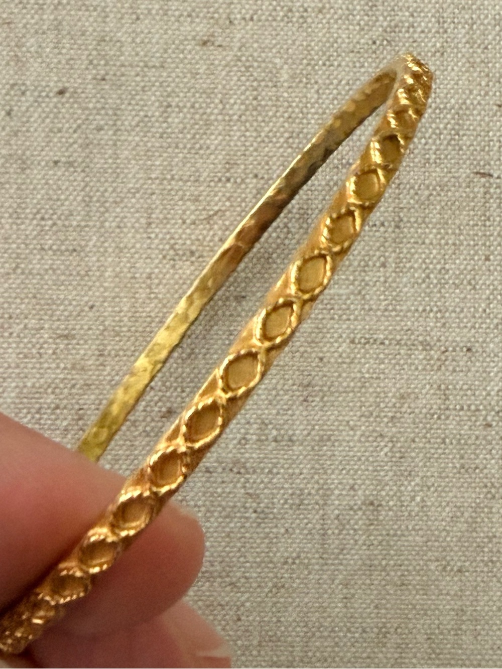 Julie Vos Gold Textured Open Bangle Bracelet - Elegant Women’s Jewelry